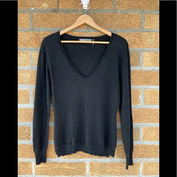 27 miles malibu elbow leather patch cashmere blend sweater small - Picture 1 of 7